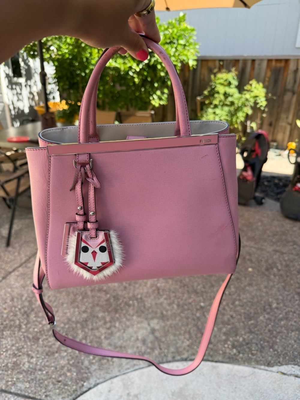 Fendi Vitello Elite Petite 2Jours Tote in flamingo